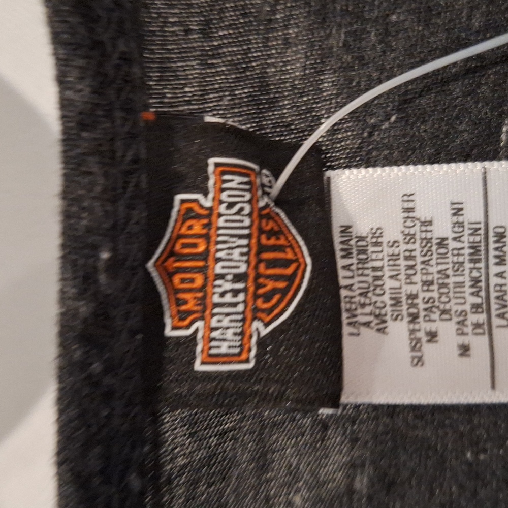 Harley-Davidson Charcoal Long Sleeve Tee Foxy W/ Fishnet Size M - Picture 2 of 11